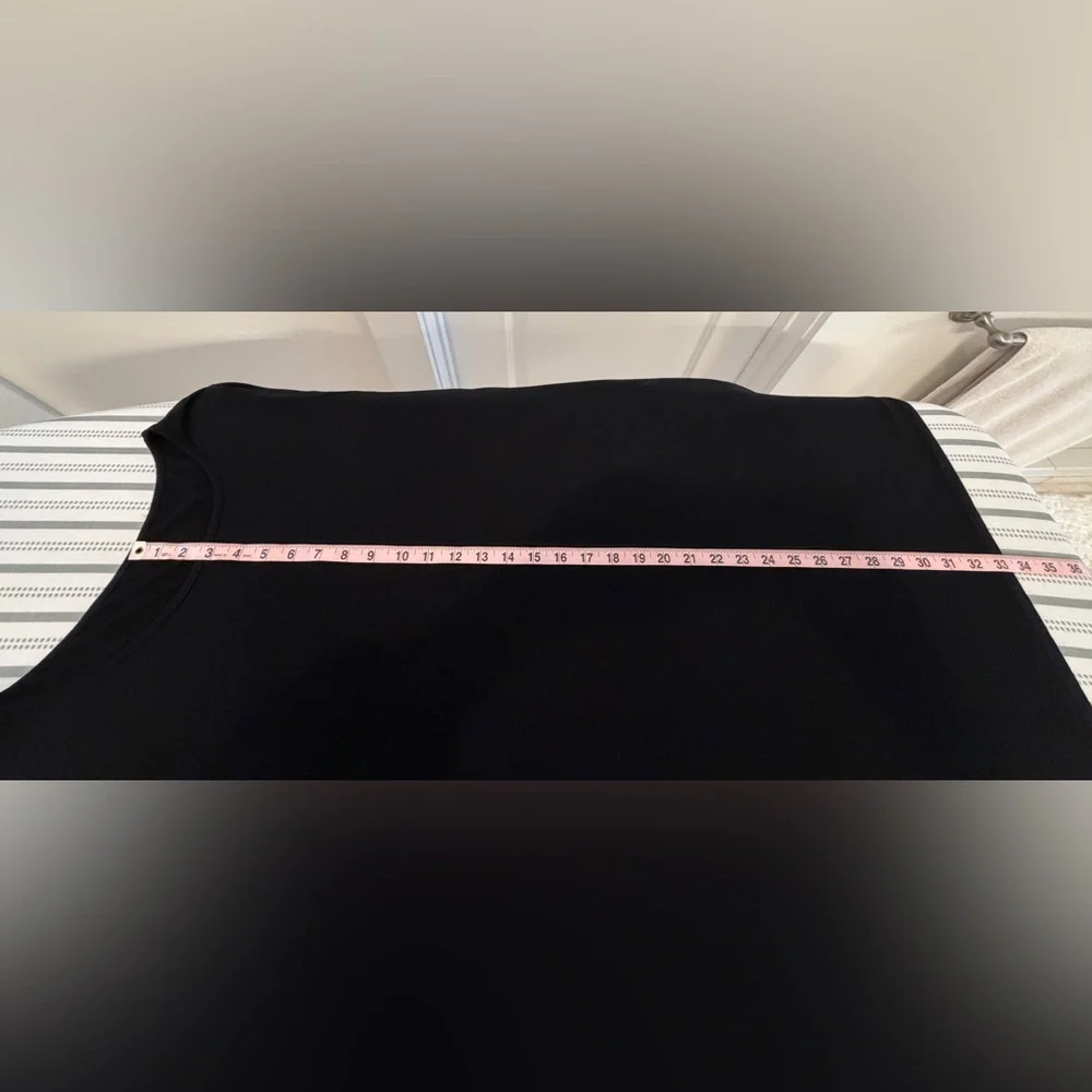 Black A-Line Dress with Pockets - Classic Minimal Style - - Picture 6 of 8